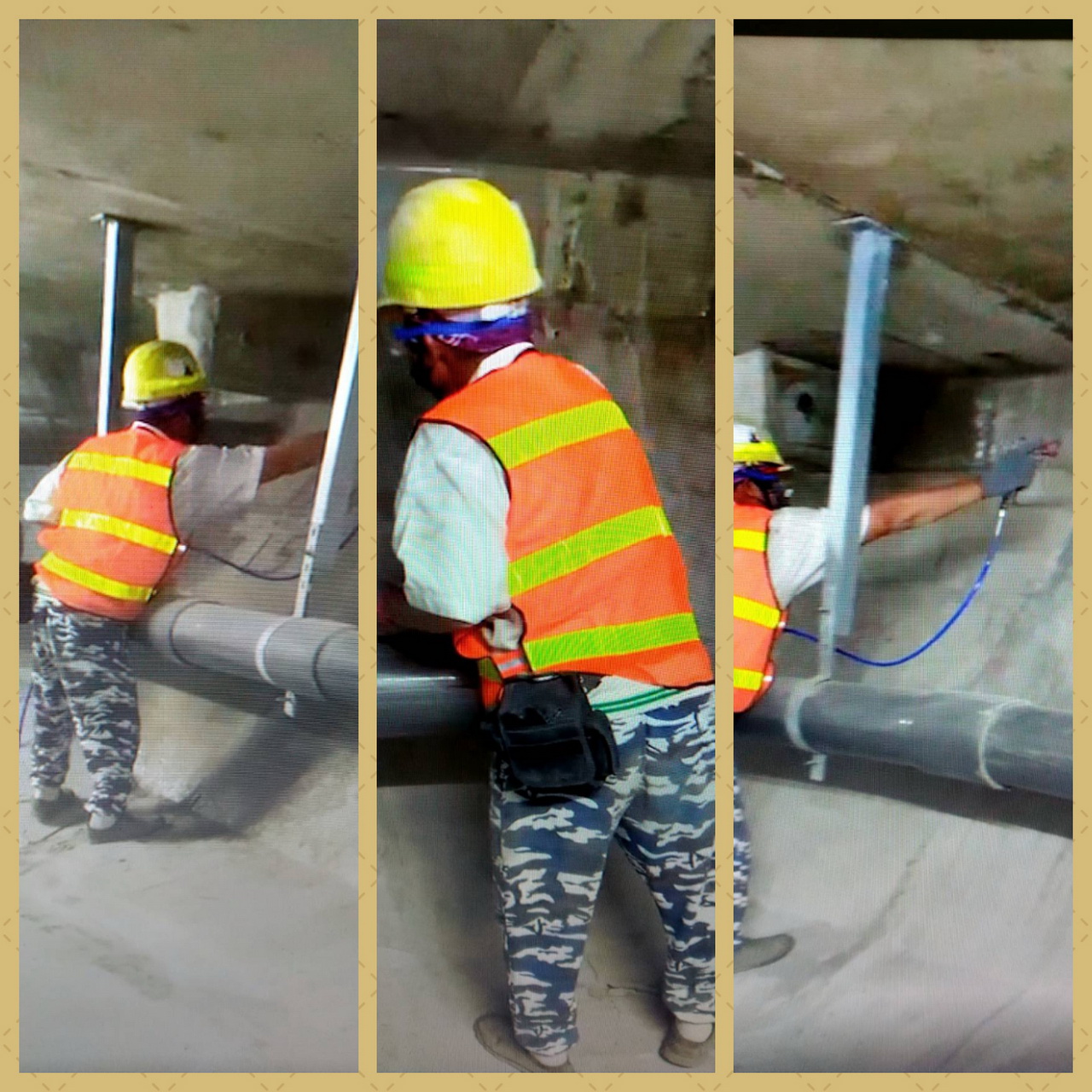 國道工程人員均勻噴塗 JAS 防水劑